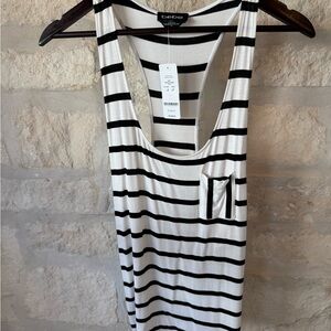 Bebe Monochrome Striped Tank Top